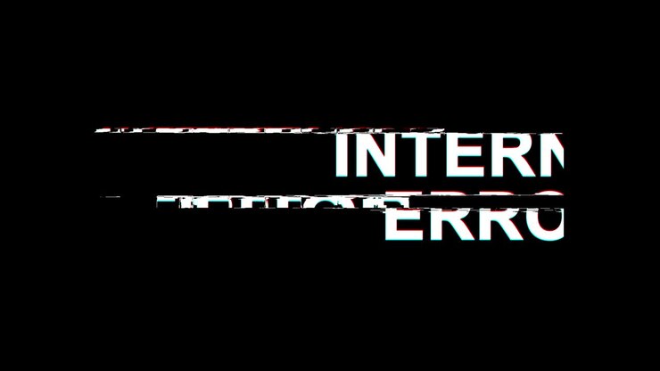 Errore Interno: Testo con effetto Glitch, Distorsione TV Digitale 4K, Animazione in loop