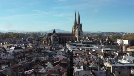 bayonne cathedral and cityscape, france
