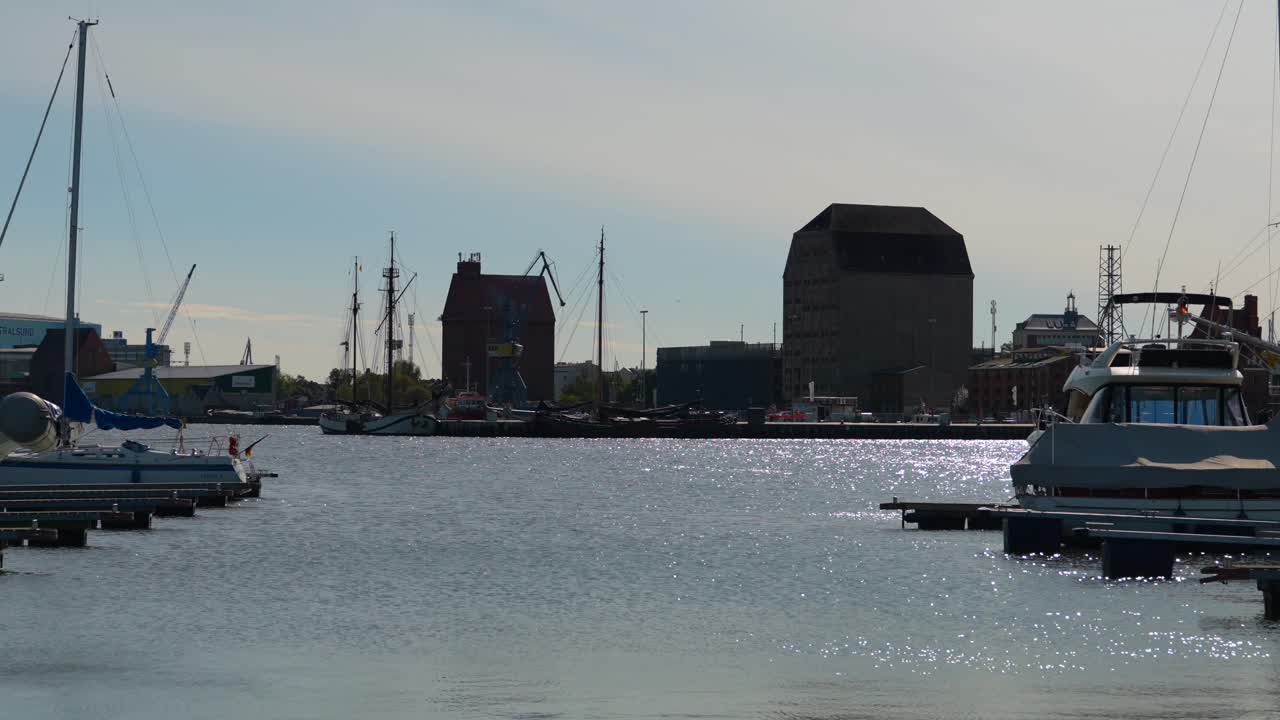 Stralsund harbor surrounded by boats