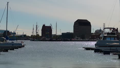 stralsund harbor surrounded by boats