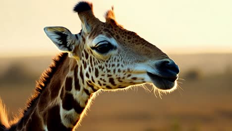 a close-up portrait of a giraffe in the african savanna