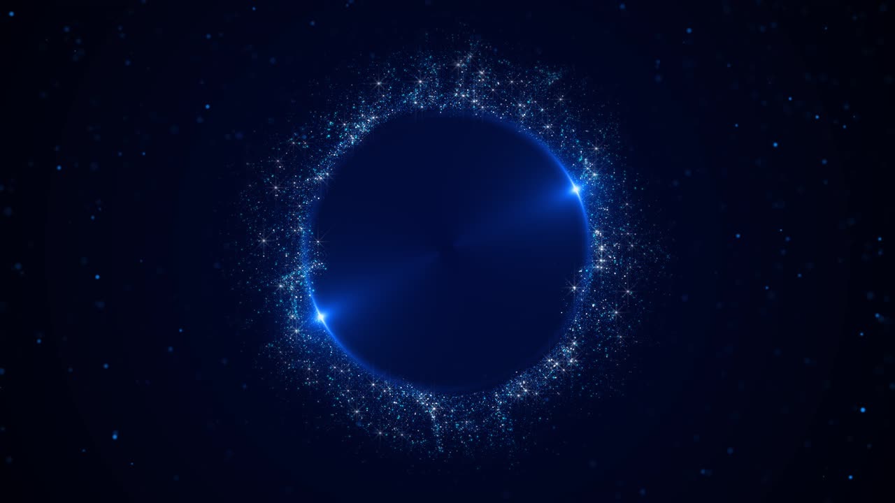 Abstract Circle Background with Glowing Particles