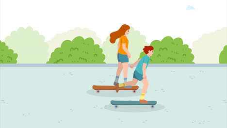 an animation of a people doing outdoor activities