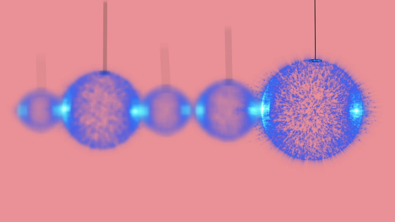 핑크색 배경 위에 크리스마스 보블의 애니메이션