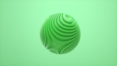 green organic shape 3d wavy sphere isolated on color background. trend design 3d render infinite loop