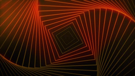 neon radio wave flowing lines square shapes 3d animation on gradient dark background motion graphics dynamic abstract vibrant colour orange brown