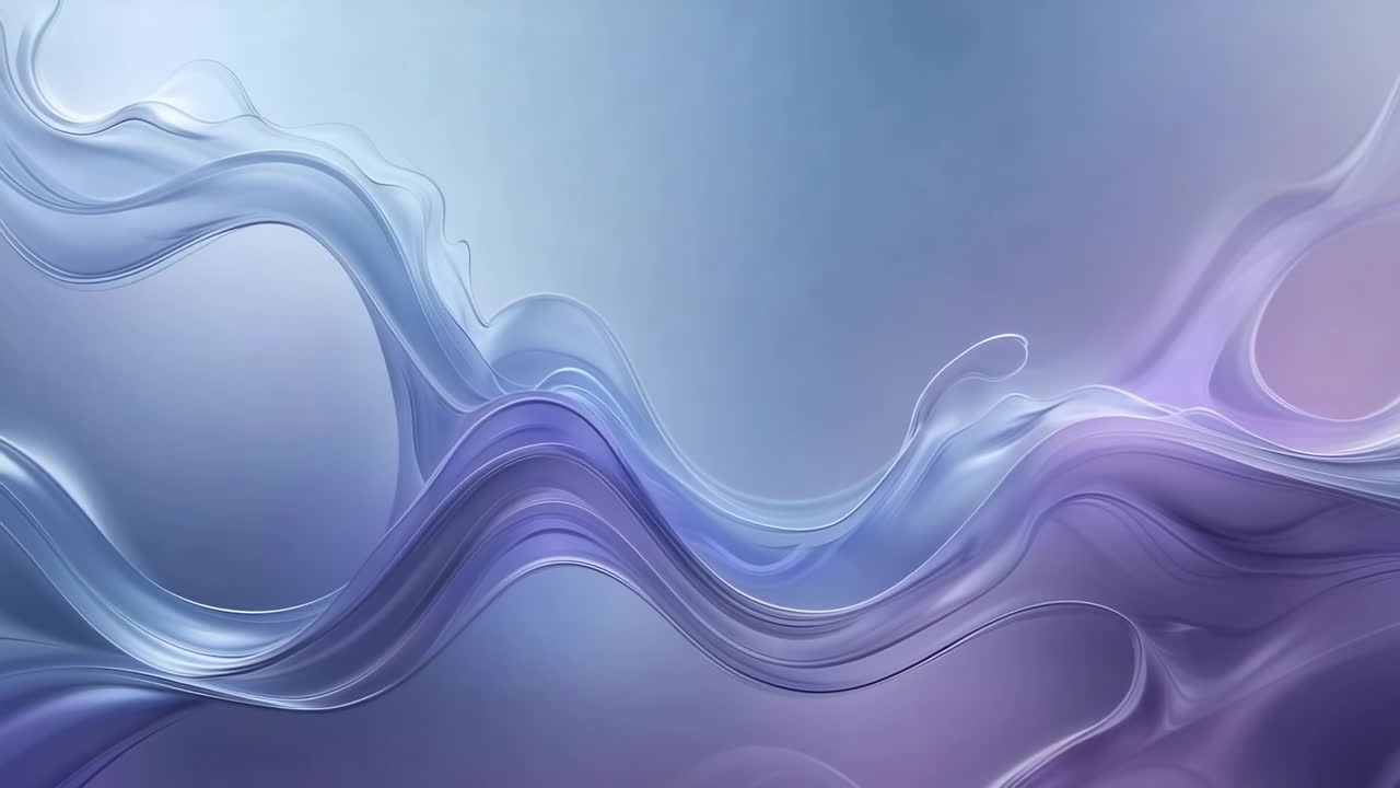 Abstract Flowing Blue and Purple Liquid Glass Waves