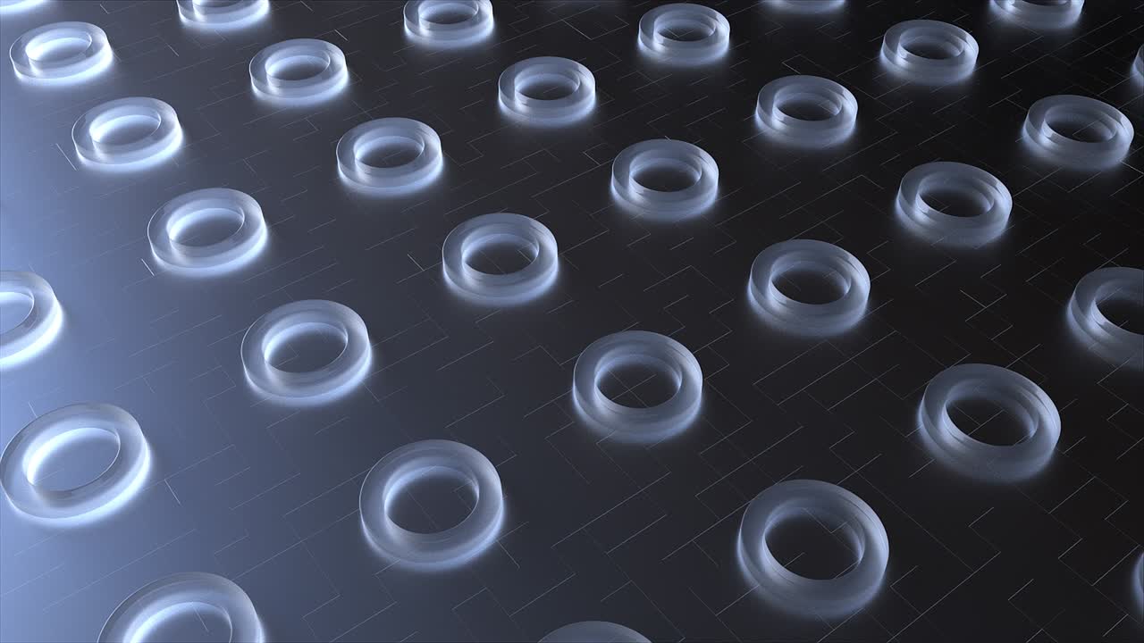 유리 반지와 부드러운 조명