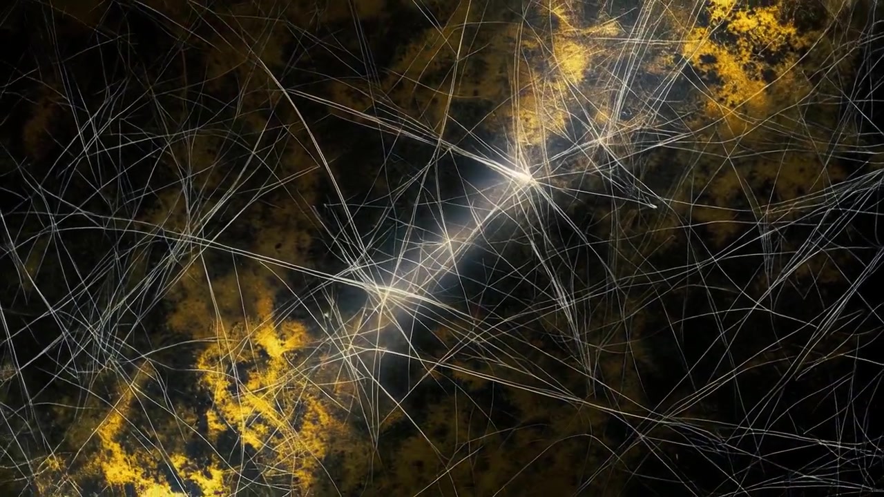 Abstract Motion Background with Glowing White Lines and Golden Texture