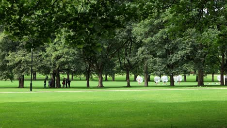 Playing-bubble-football-in-The-Vigeland-Park