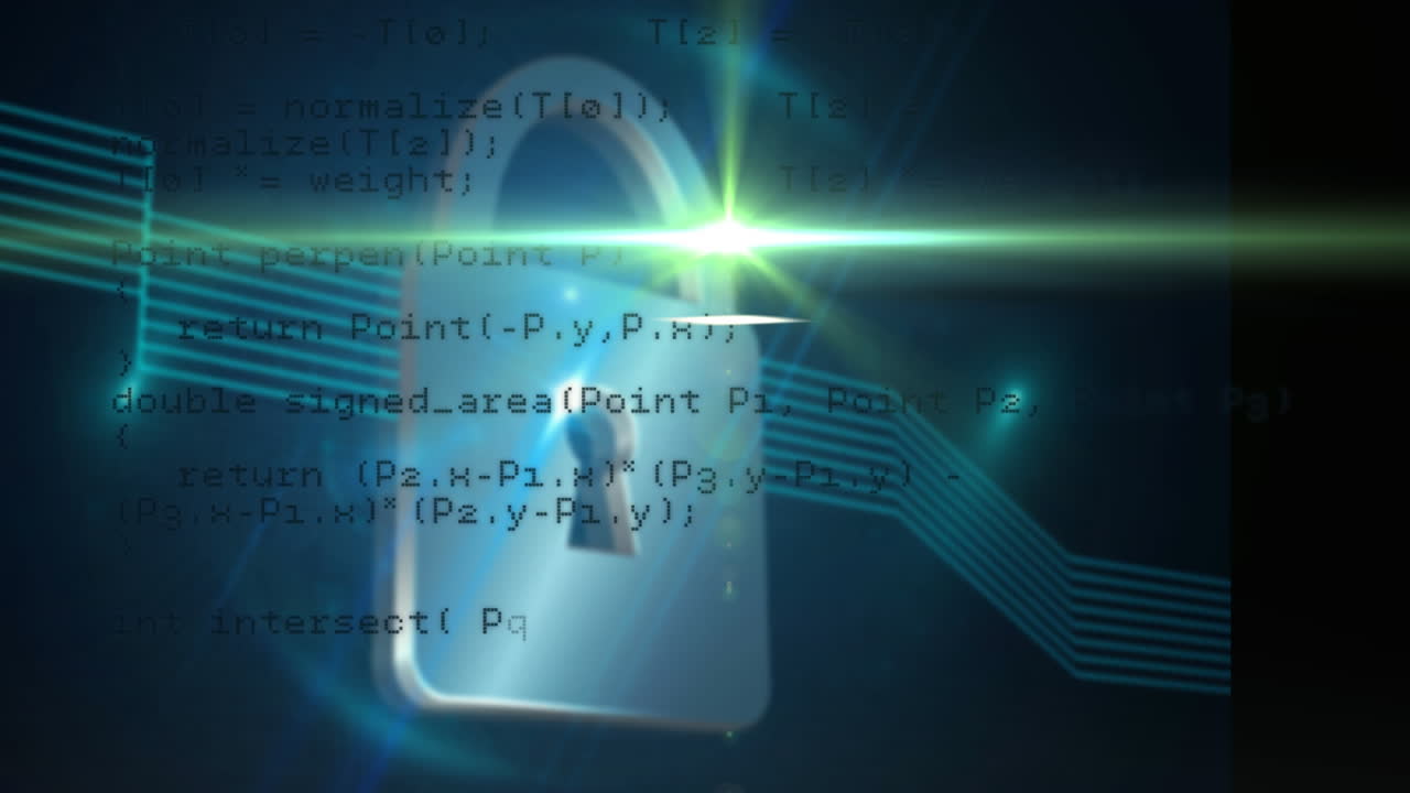 Animation of data processing over online security padlock