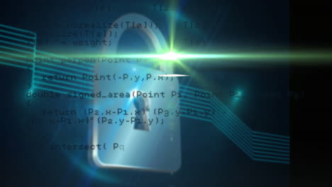 animation of data processing over online security padlock