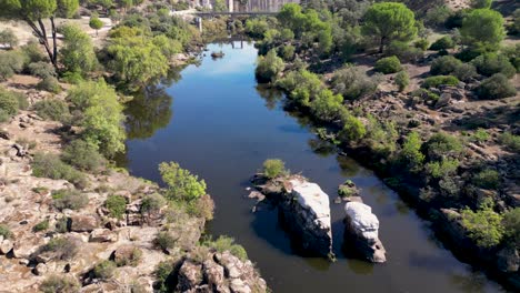 River-Jandula-below-Encinarejo-dam-Sierra-de-Andujar-nature-reserve-AERIAL