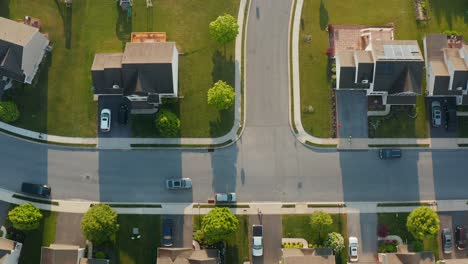 Car-pulls-over-and-parks-on-quiet-residential-street