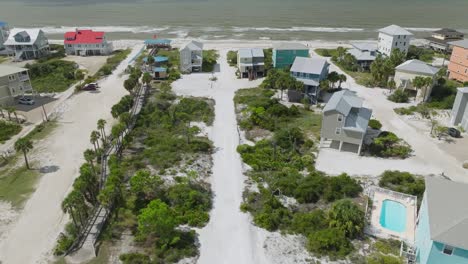 aerial of white sandy beaches at cape san blas, florida