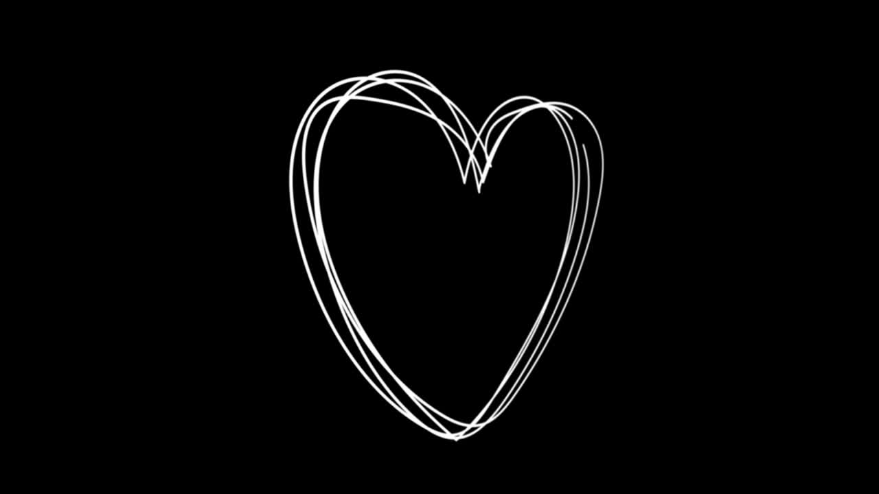 Hand Drawn Scribble Heart, logo design element. Motion graphic video