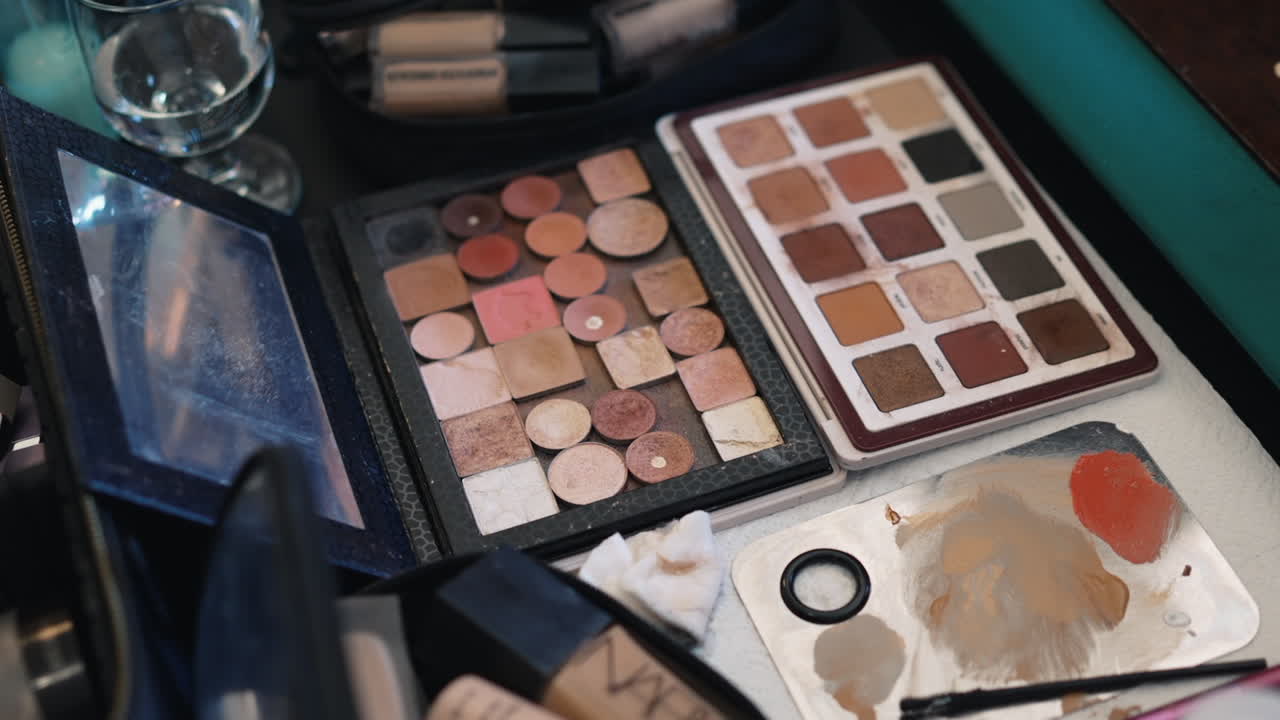 Assorted Makeup Palette Collection. Close up