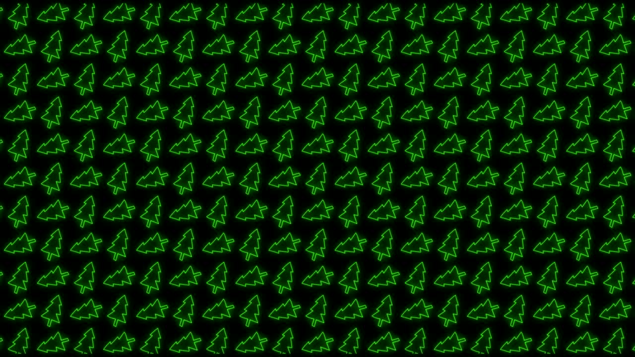 빛나는 녹색과 검은색의 13개의 루핑 크리스마스 트리 타일 배경 애니메이션 패턴 팩