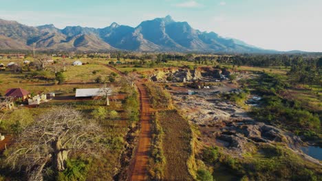 aerial view of the morogoro town in  tanzania