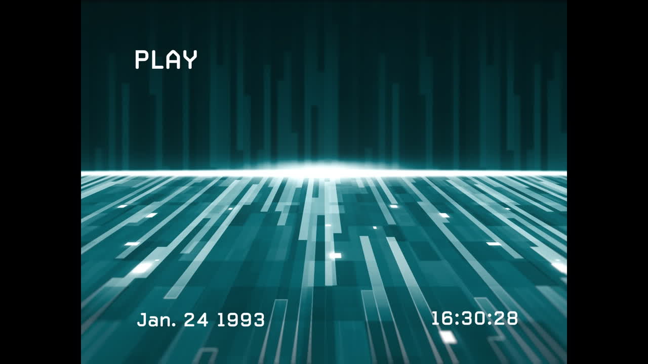 검은 바탕의 네온 라인에 대한 간섭의 애니메이션