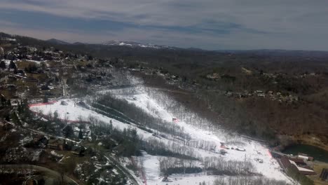 aerial pullout over appalachian ski mountain