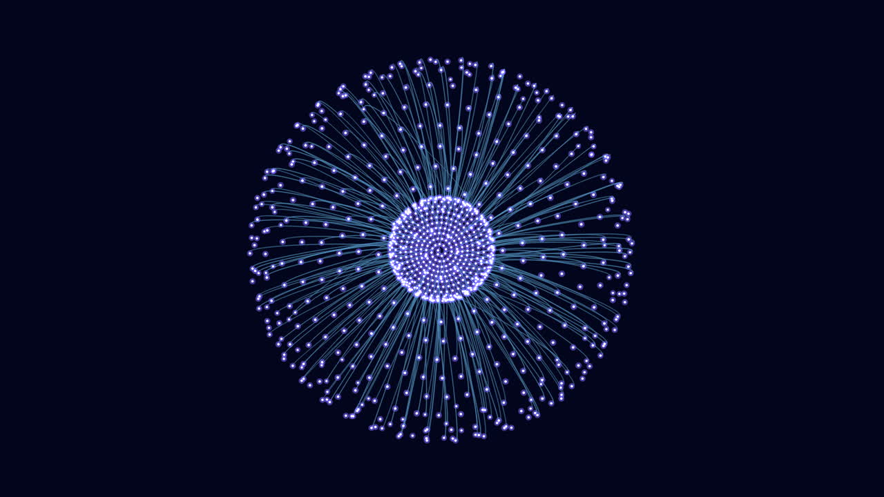 abstract 3d círculo líneas y puntos forman un patrón dinámico