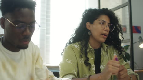 businesswoman talking on office meeting