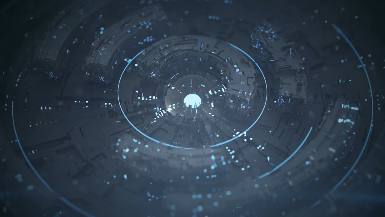 Rotating circle elements seamless loop 3D render animation