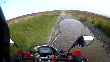 Helmkamera-Aufnahmen,-Trailbike-Fahren-Im-Gelände-In-Den-North-York-Moors