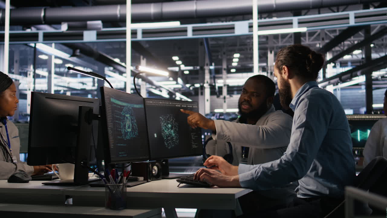 Vertical video Lead data center engineer overseeing team integrating AI automation tools