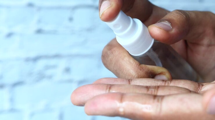 Applicare il disinfettante per le mani
