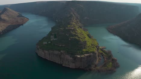 aerial view of rumkale in gaziantep. 4k footage in turkey