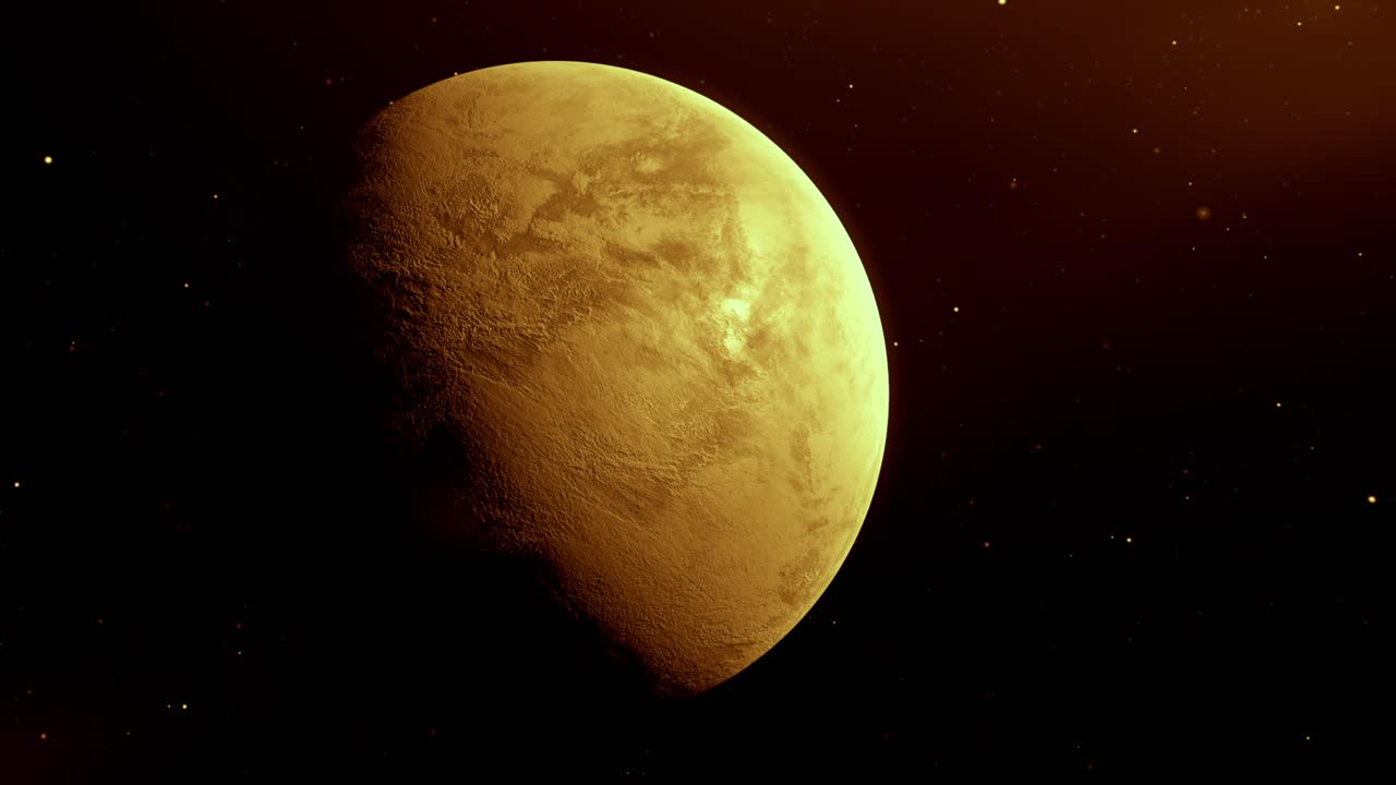A golden planet in space
