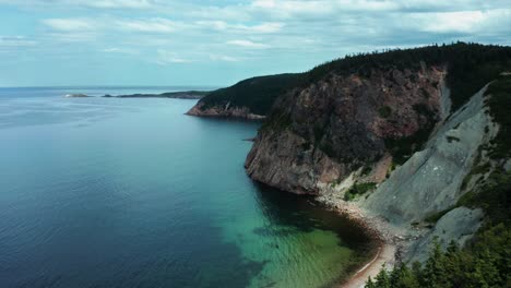 coastline, nova scotia, cliffs, ocean, drone clip