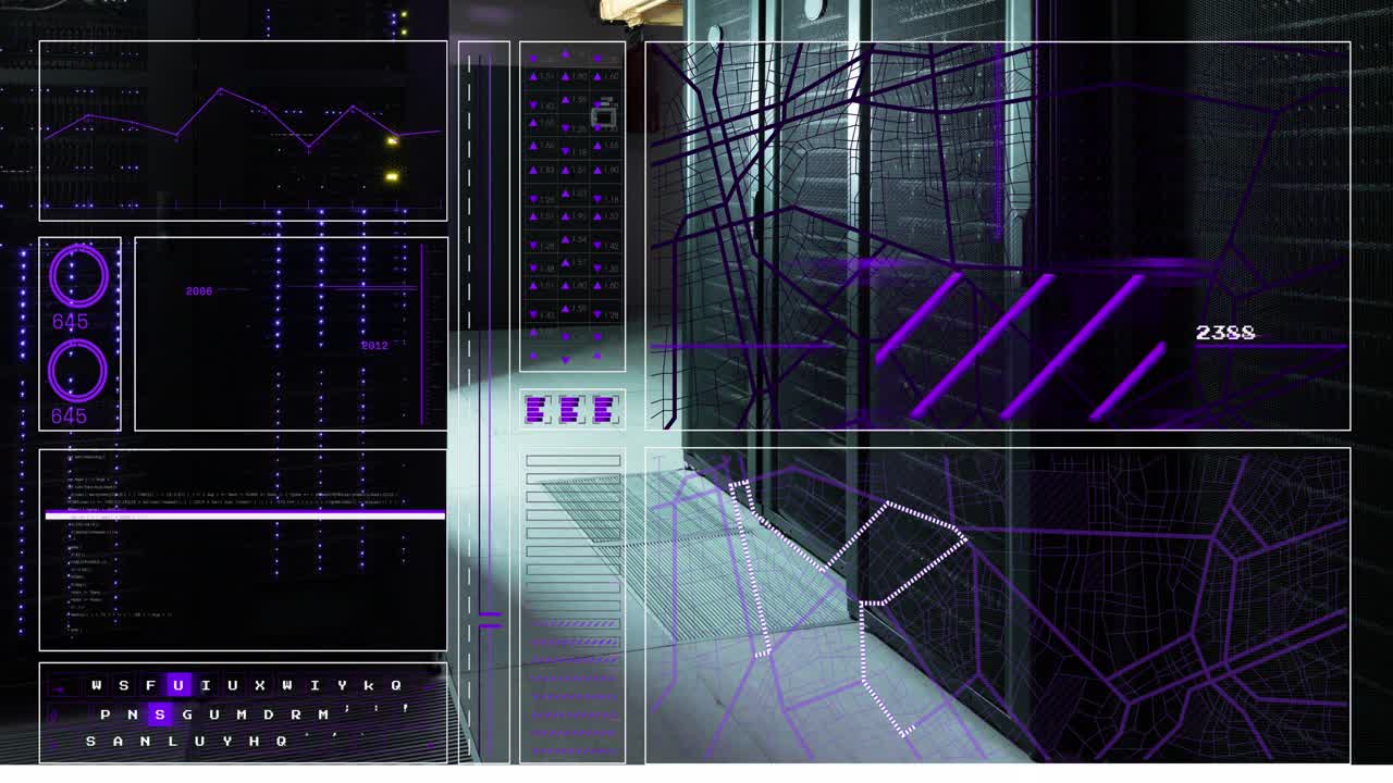 Animation of data processing over computer servers