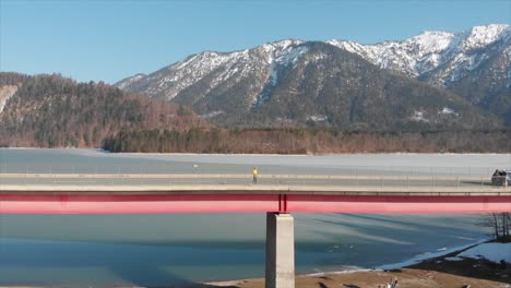 bridge at silvensteinsee munich germany