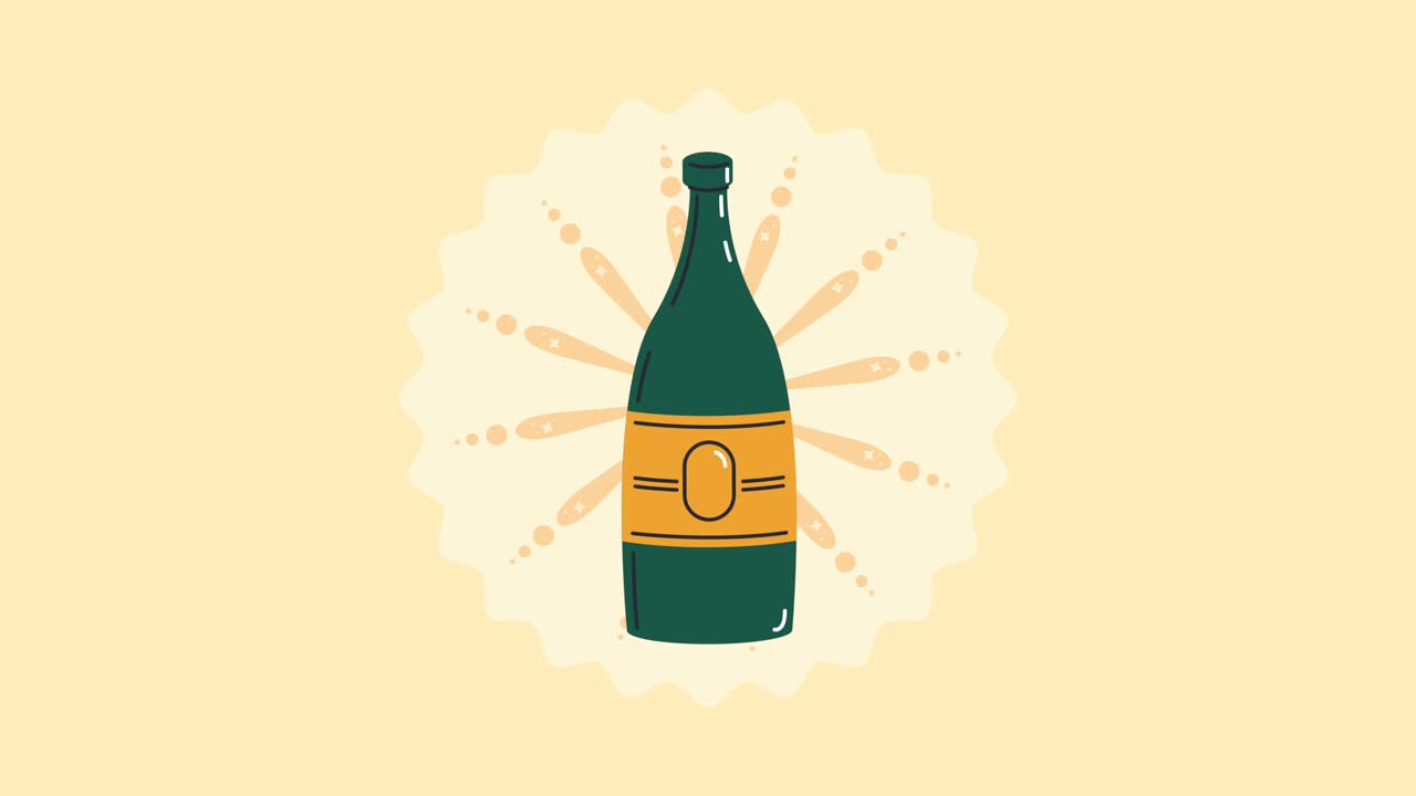 Illustrazione di una bottiglia di champagne