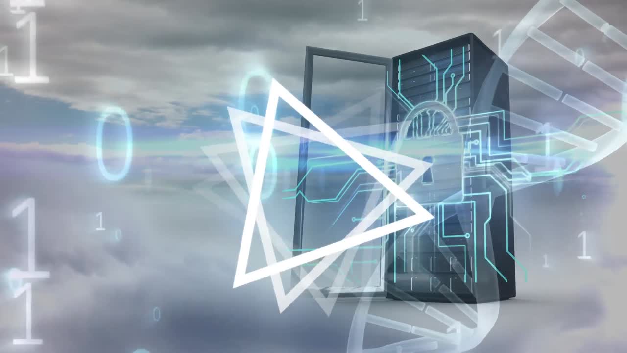 animación del procesamiento de datos y formas a través del servidor