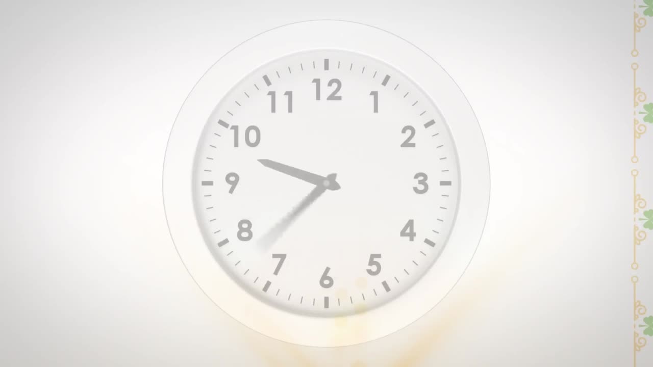 Premium stock video - Animation of clock moving over shapes on white ...