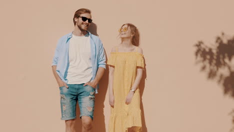 couple posing outdoors