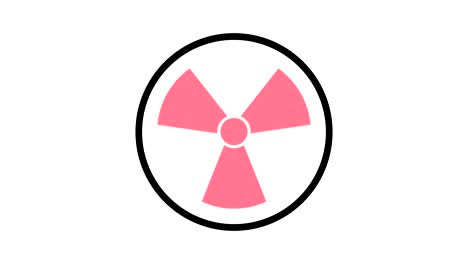 radiation icon symbol rotate,4k resolution motion graphic