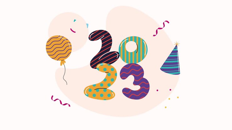 Design grafico per la celebrazione del Capodanno 2023