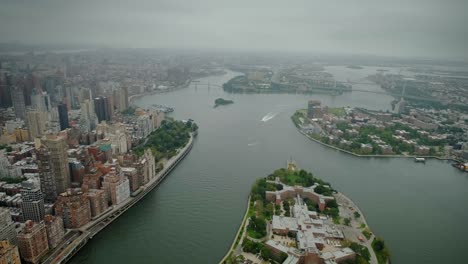 aerial close up view of manhattan financial district, new york