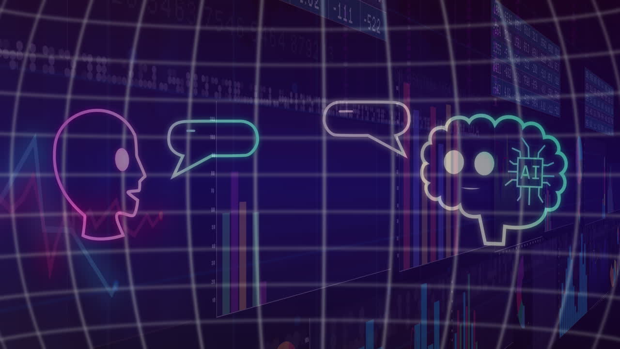 그리드 위의 ai 데이터 처리 및 아이콘의 애니메이션