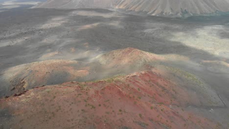 在一個的日子,從無人機拍攝紅色火山