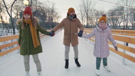 family ice skating fun