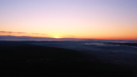 aerial sunrise over a valley in the gard department france