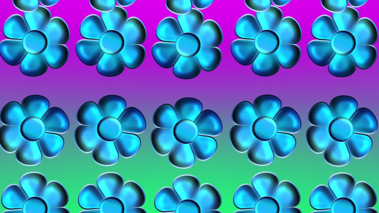 inicio de la temporada de primavera flores giratorias animadas con fondo colorido