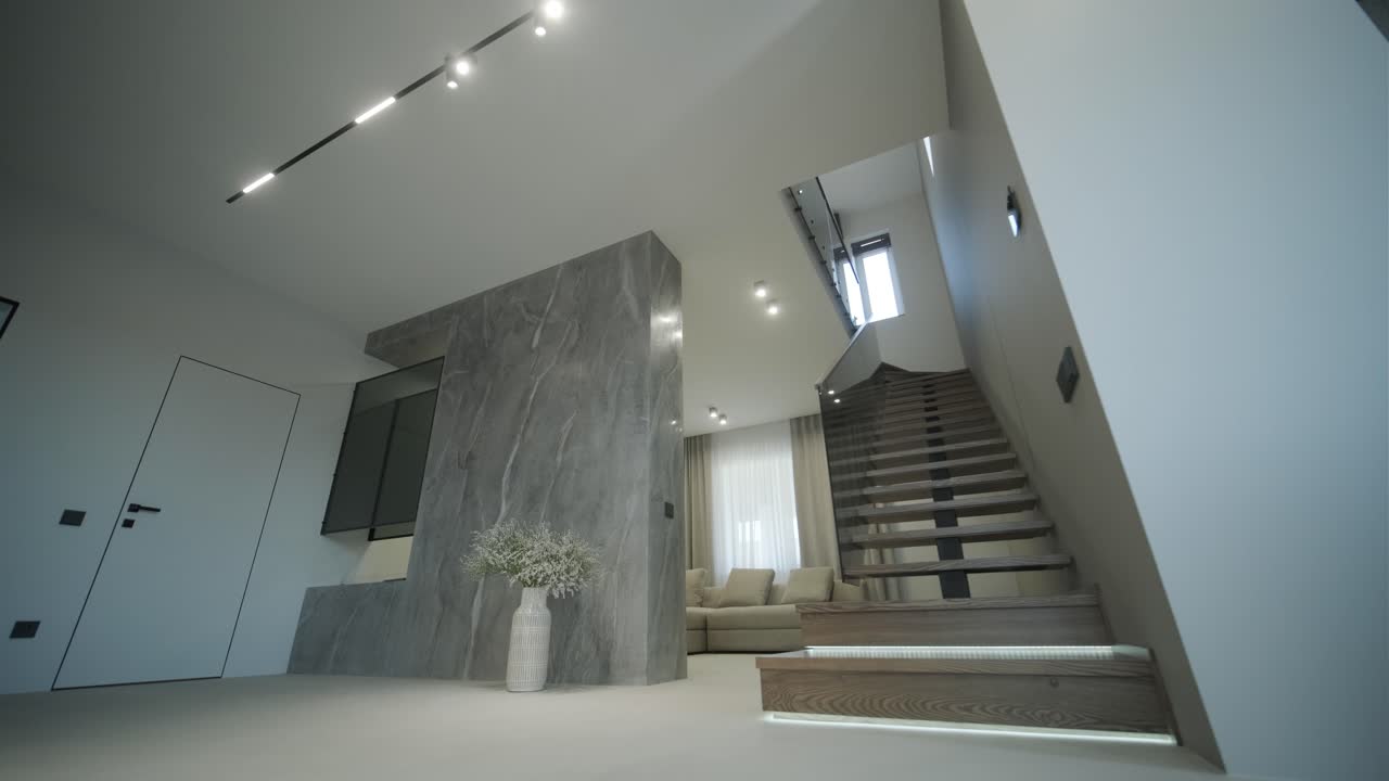 sala de estar moderna con diseño minimalista