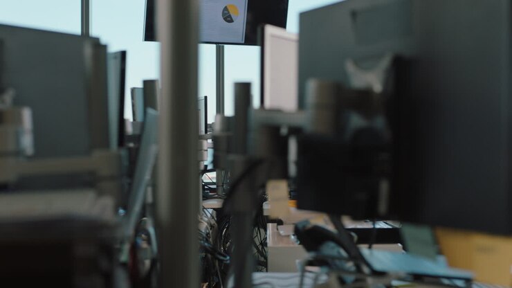 zakenmensen die in een druk kantoor werken, verkoopteams van bedrijven die computers gebruiken, werknemers op het werk